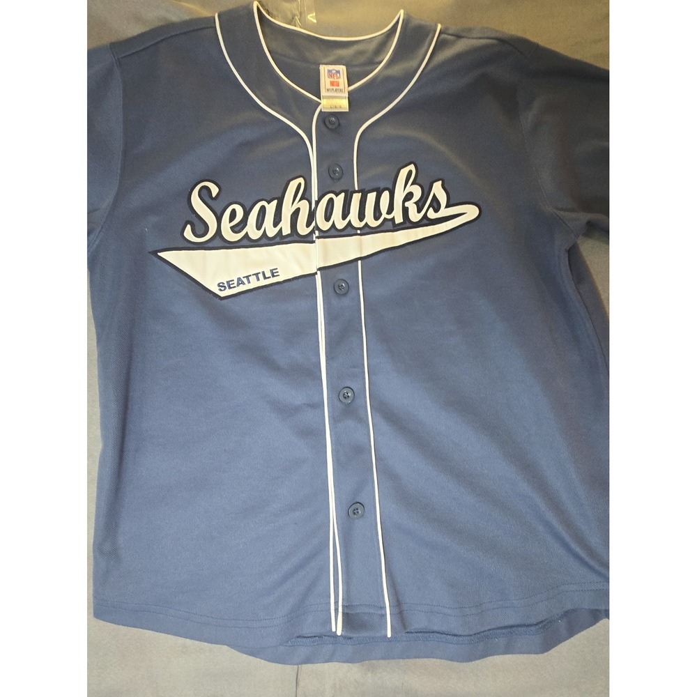 NFL Seattle Seahawks Shaun Alexander Baseball Jersey Mens Large Button Up 37 L - Picture 3 of 10